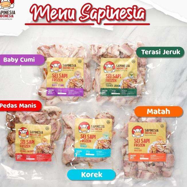 

HOT Product Sei Sapi Sapinesia Daging Sapi Asap Beku Frozen 130 Gram 