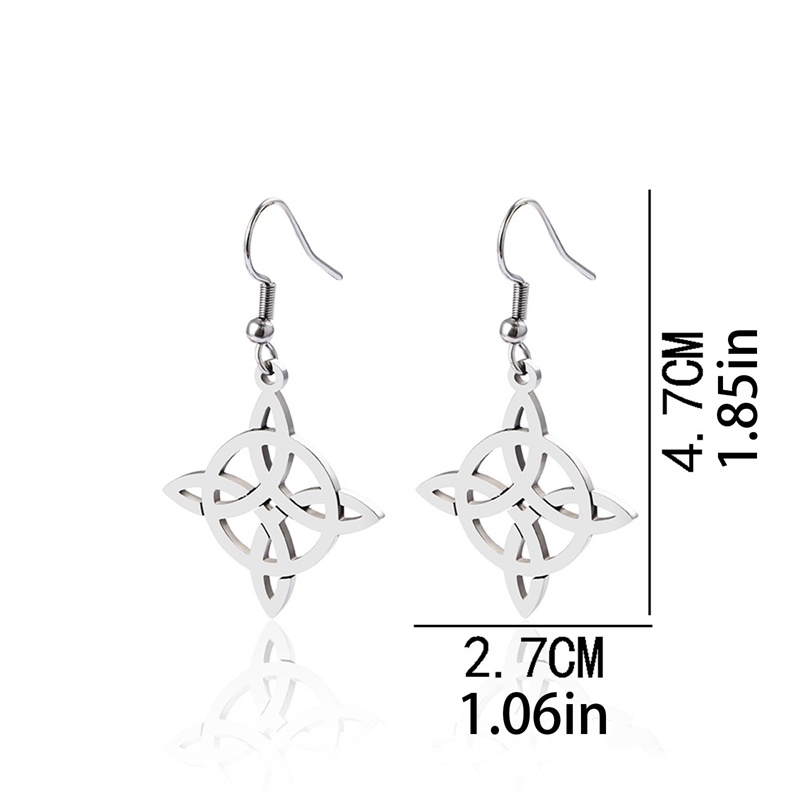 Hip-hop Celtic Knot Earrings Untuk Wanita Stainless Steel Witch Knot Earring Star Of David Earrings Vintage Perhiasan Hadiah Pesta