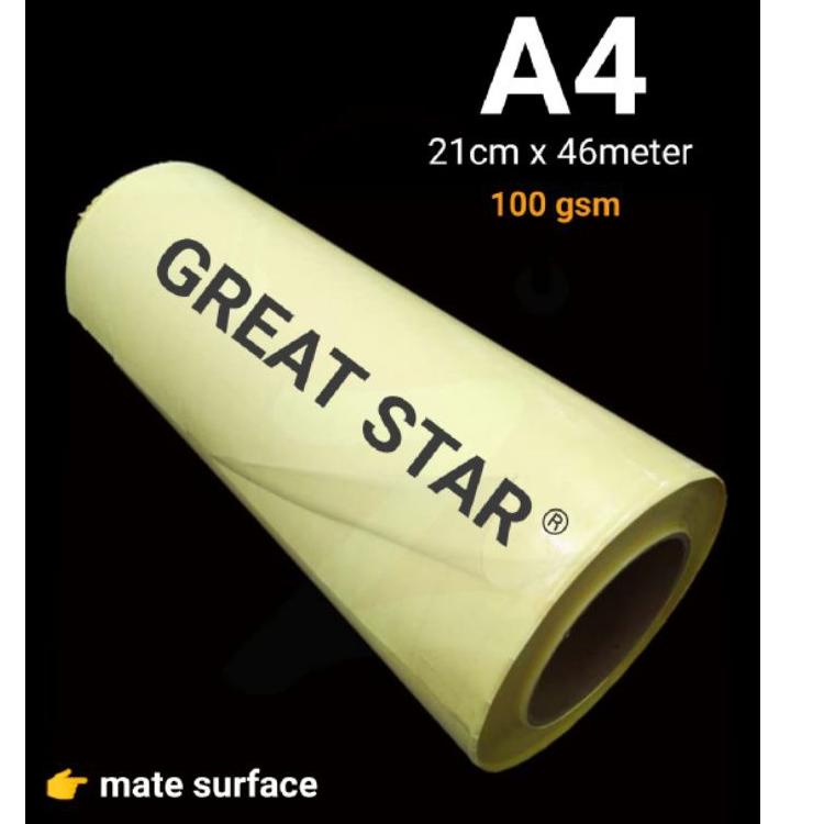 

✨Mall✨ COLD LAMINATION/LAMINASI DINGIN A4+ roll 100 gsm x46m (DAUN KUNING) buruan