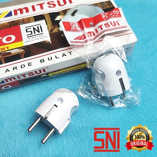 Steker Arde Mitsui Kuningan MB 261 Steker Bulat Kuningan Mitsui Pluto SNI