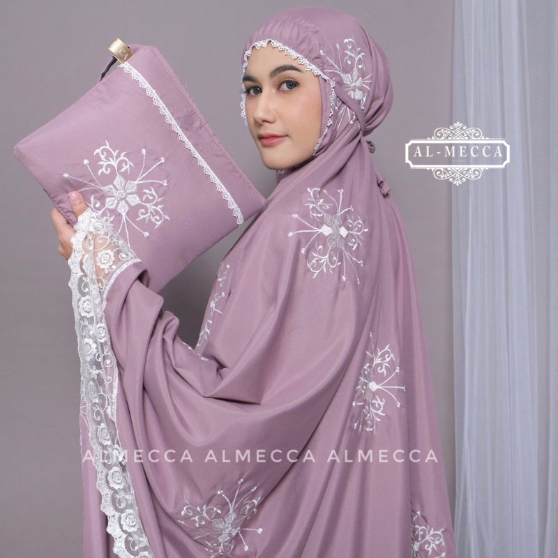 MUKENA AL MECCA BORDIR SUPER CANTIK MUKENA RENDA ORI FREE EMAS