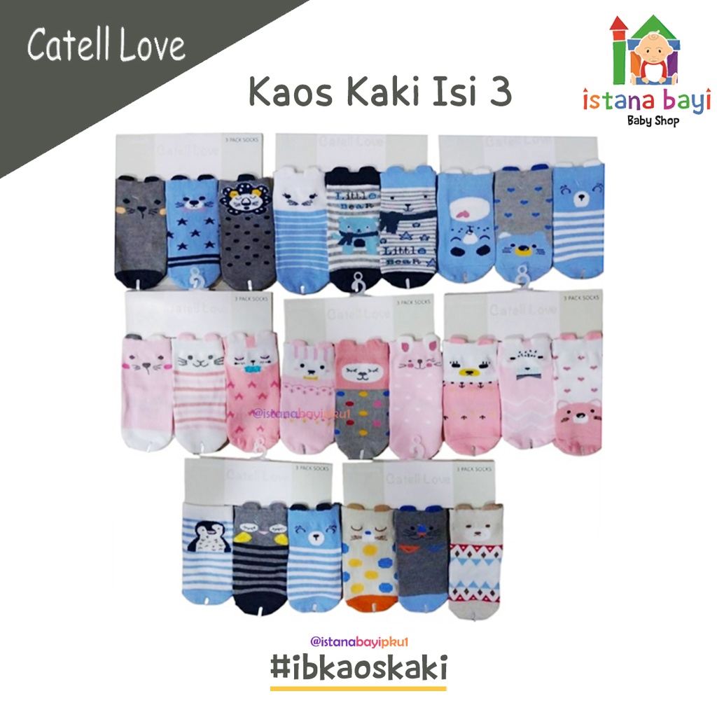 Carter Love - Catell Love kaos kaki 3D  3 in 1 - Kaos kaki murah isi 3 pasang