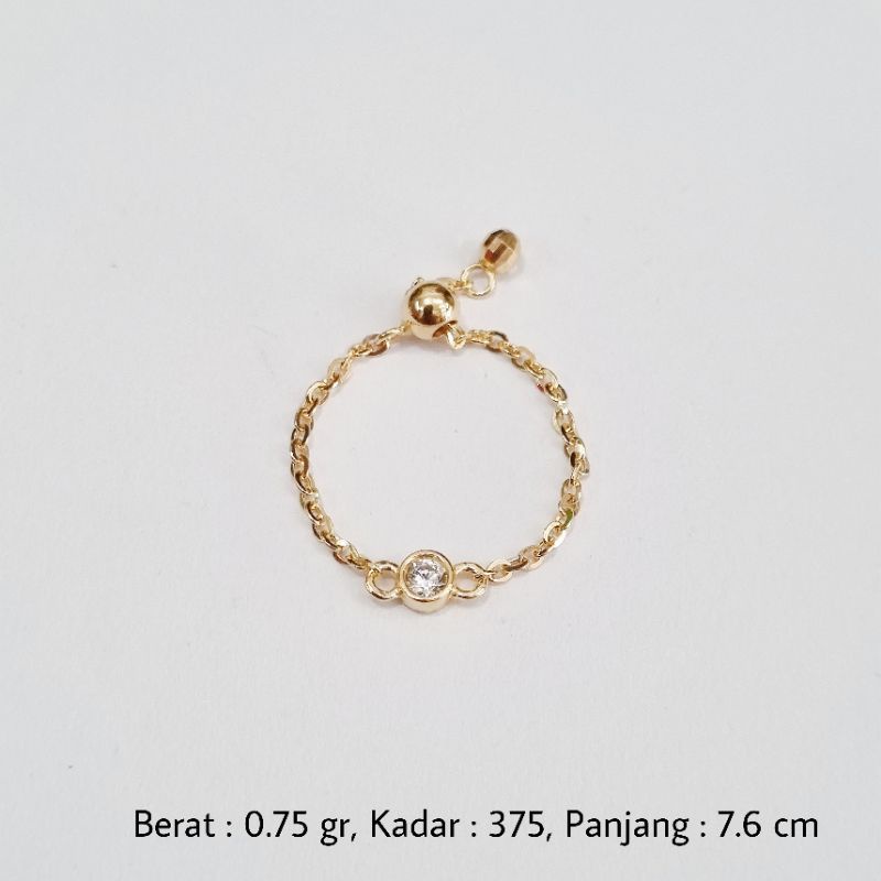 0.75 gr - Cincin Emas Serut 7.6 cm Kadar 375 (8K) - L6