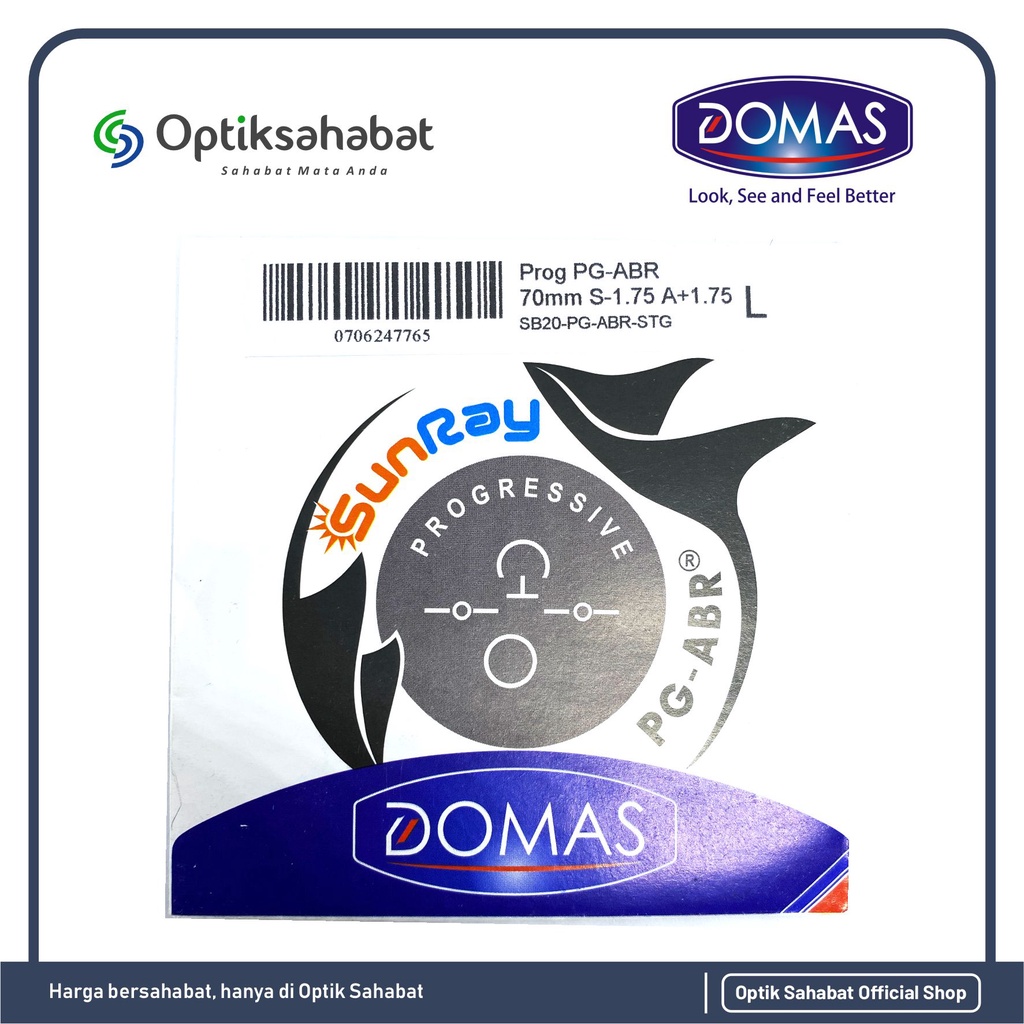 Lensa Progresive Domas Bluechromic SunRay PG-ABR UV420