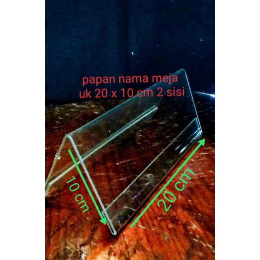

papan nama meja uk 10 x 20 cm tebal 2 mm 2 sisi