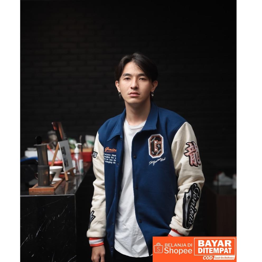 ↑ B77 Varsity Jacket - Jaket Baseball Varsity Original Salvio Hexia - Jaket Varsity Cowok Cewek - Va