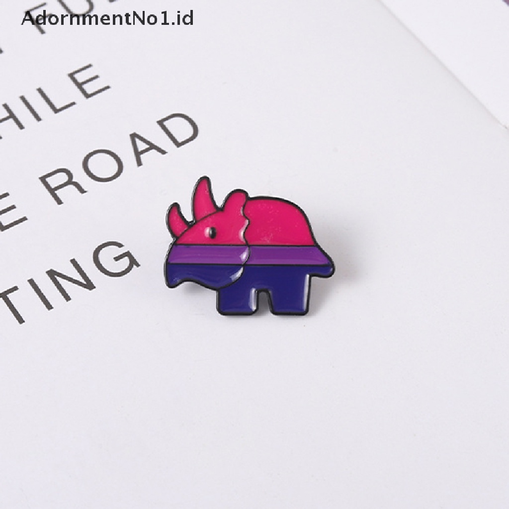 [AdornmentNo1] Hujan Dinosaurus Enamel Pin Custom Rhino Bros Kerah Lencana Kartun Hewan Bergaris Perhiasan Hadiah Untuk Teman Anak [ID]