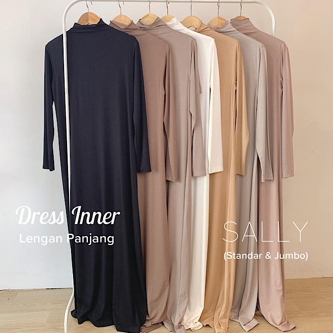 Best Product Dress Inner kaos rayon lengan panjang, Gamis Dalaman Katun