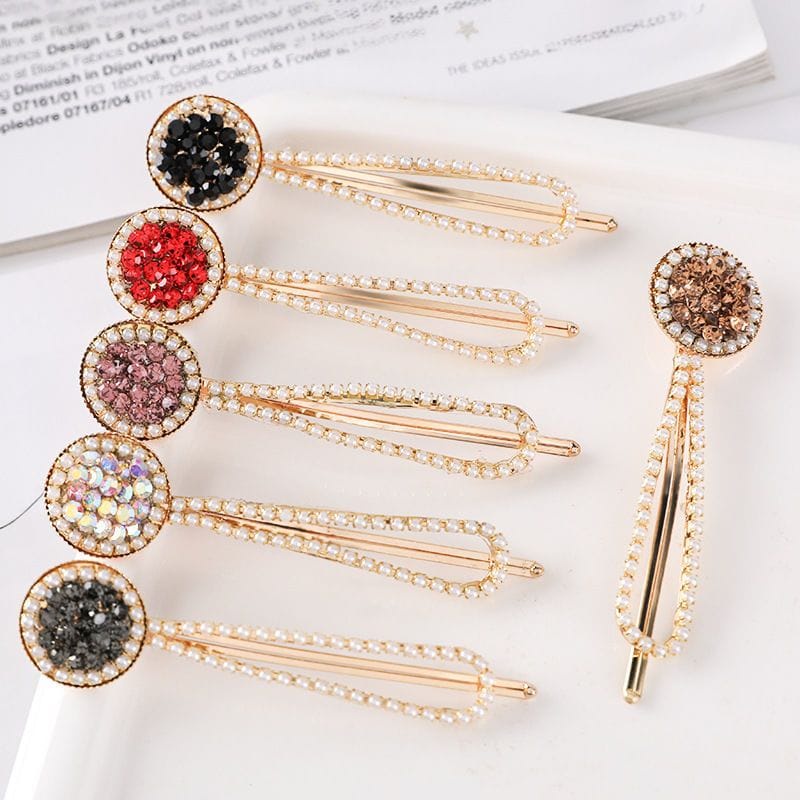 Jepit Rambut Korea Fashion Wanita Elegan Klip mutiara Zirkon MotIf Baru High Quality Import