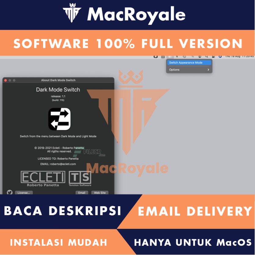 [MacOS] Dark Mode Switch Full Version Lifetime Full Garansi