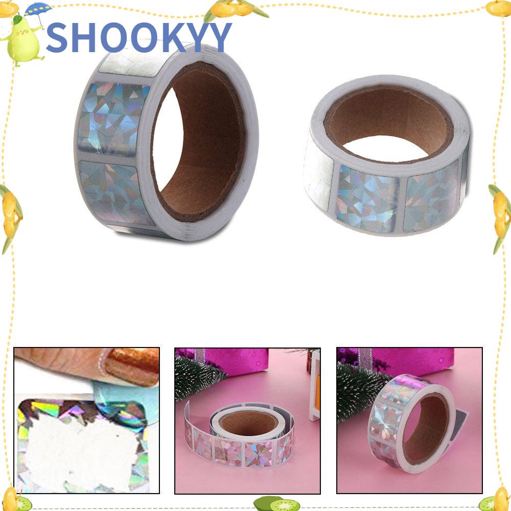 Chookyy 300pcs Scratch Off Sticker Perlengkapan Pesta Label Paket Laser Handmade