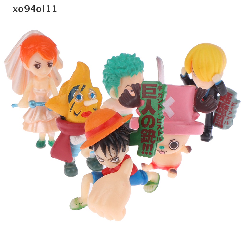 Xo 6Pcs Boneka One Piece Angka Anime Lucu Model Desktop Hiasan Mobil Dekorasi Rumah Mainan Anak Boneka Doll Mikro Landscape Ornamen Hiasan Kue OL