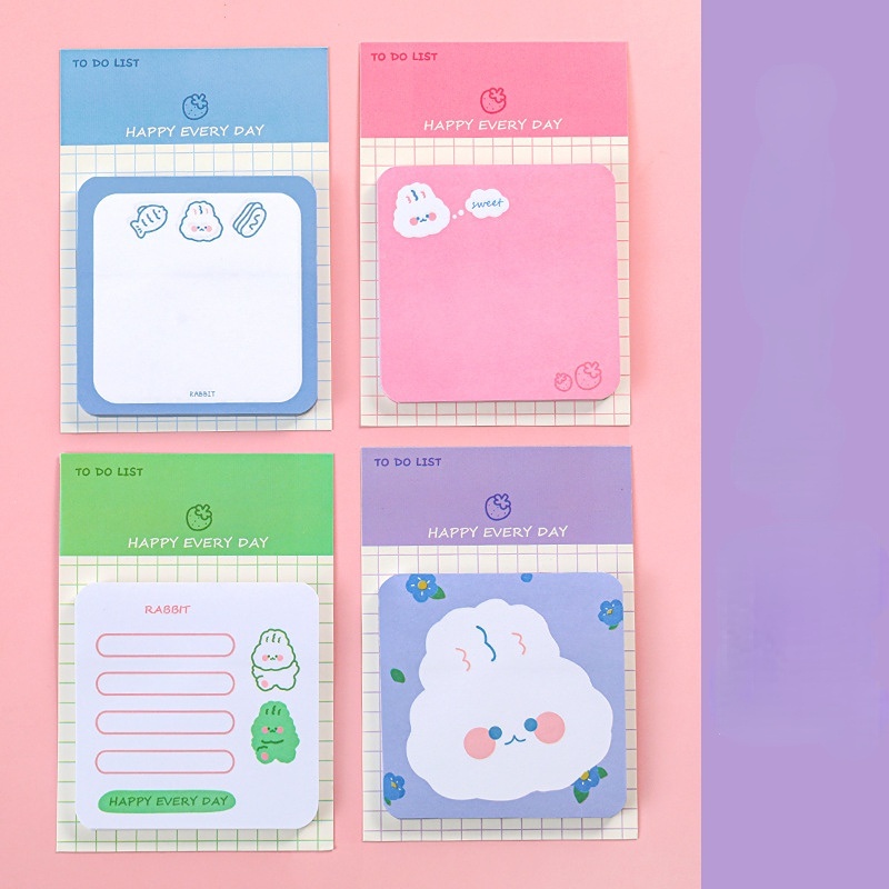 Kartun Aminal Kelinci 7 cm Post-it Notes Siswa Ins Memo Sticky Note Warna Acak