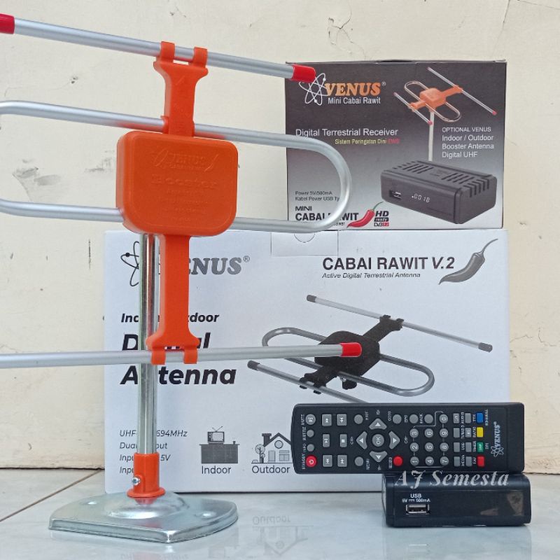 Set Top box Tv Digital dan Antena Tv digital Outdoor / Indoor Venus