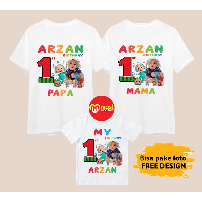 Baju Couple Keluarga Kaos Family Ulang Tahun Motif Cocomelon CM3 - 2
