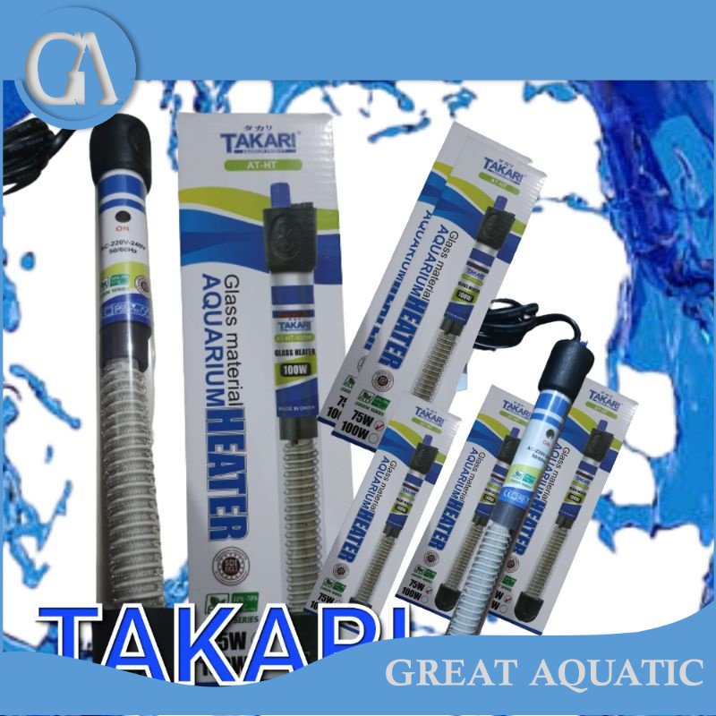 Heater 100 watt Takari 100 W Pemanas Air Aquarium Glass kaca
