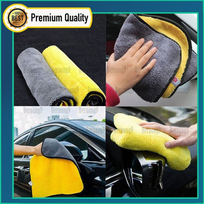 Kain Lap Handuk Microfiber 2 Sisi 800 gsm 45 x 38 cm Lembut Tebal