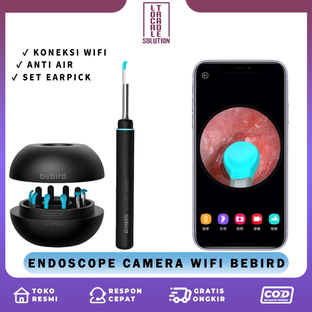 Pembersih Telinga Endoscope Smart Visual Camera Wifi Korek Kuping Medical Earpick Wax Picker Rechargeable