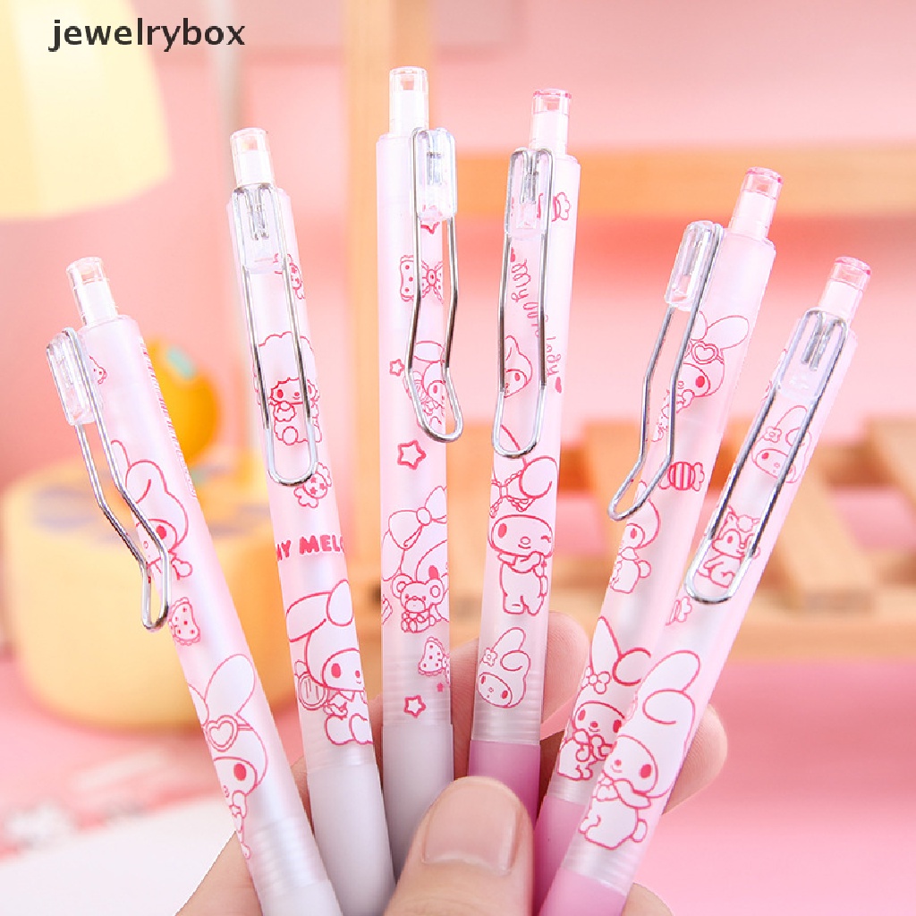 [jewelrybox] 6 Pcs Pena Netral Anime Kartun Lucu Alat Tulis Perlengkapan Sekolah Gel Pena Mainan Kantor Gadis Hadiah Ujian Siswa Wrig Stationery Hadiah Butik