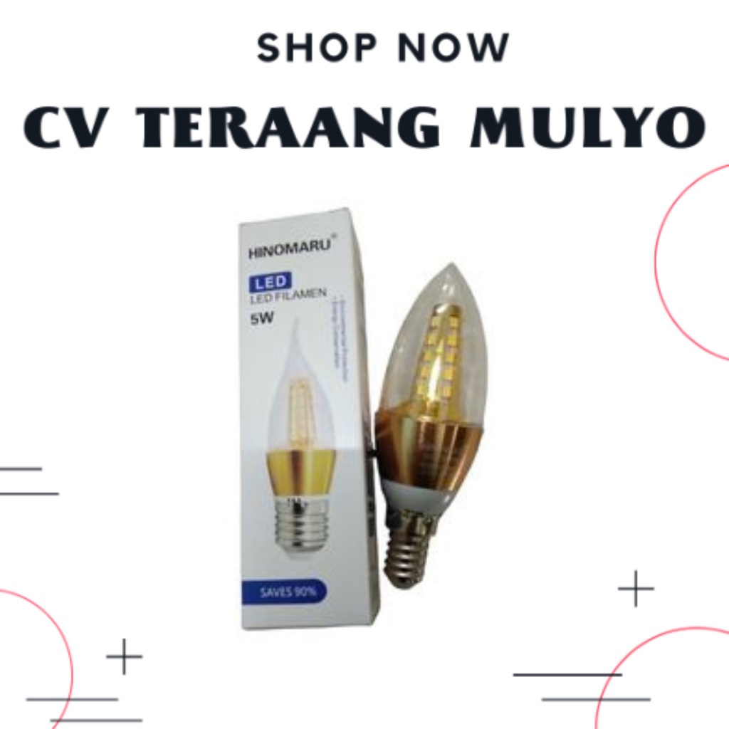 Lampu LED Candle 5watt E14 Kuning (3000K) HINOMARU