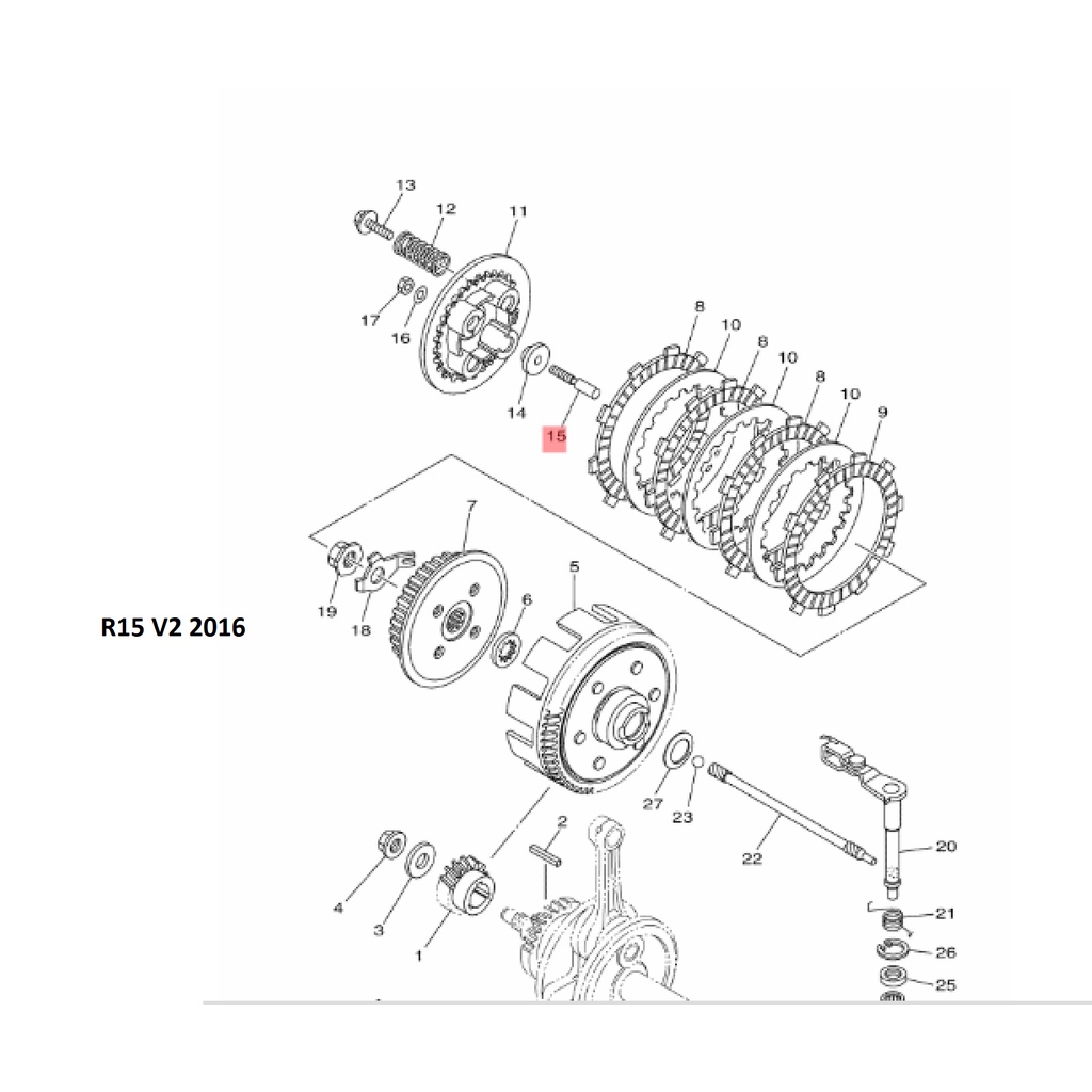 BAUT STELAN STUT STOTH KOPLING JUPITER MX 135 NEW NJMX VIXION NVL R15 V2 V3 MT15 XSR VIXION R WR 155 ORIGINAL YGP 3C1-E6356-10