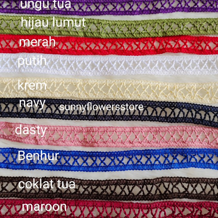 Terlaris Renda Silang / Masuk Pita Lebar 1,5 Cm
