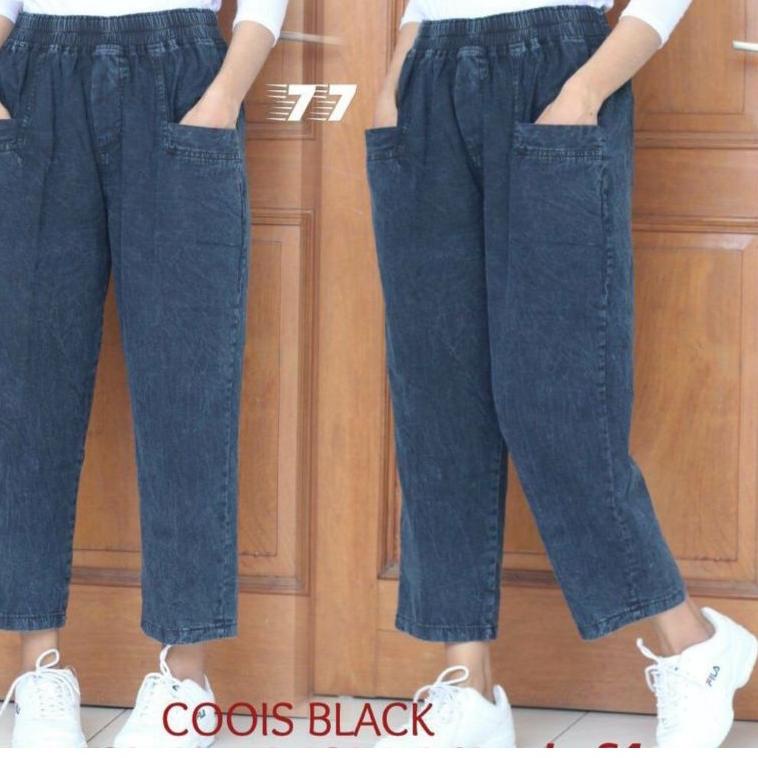 Recomended MONICA BAGGY PANTS - Celana Baggy Pants Snow / Celana BOYFRIEND JEANS  Bahan Jeans Wash