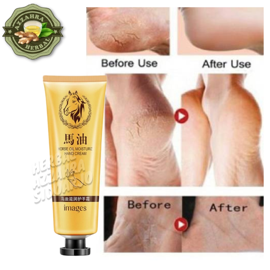 Foot and Heel Cream / Krim Kaki Tangan Pecah Kering / Hand Foot Cream Penghalus Tumit Kaki Cream Kaki Pecah Pecah / Images Horse Oil