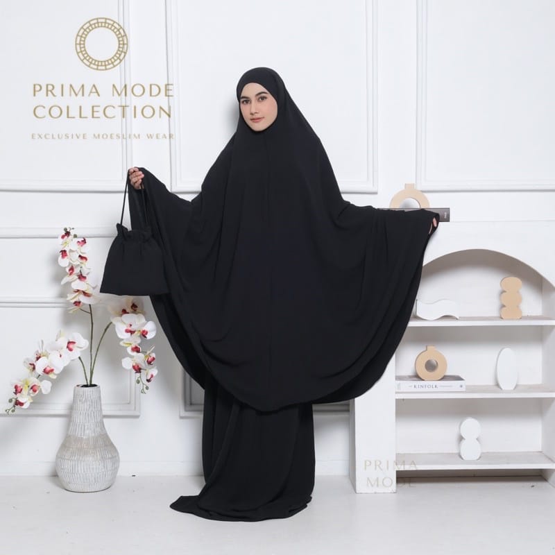 MUKENA DEWASA POLOS FREE TAS // MUKENA JUMBO CANTIK BAHAN CRINGKLE AIRFLOW