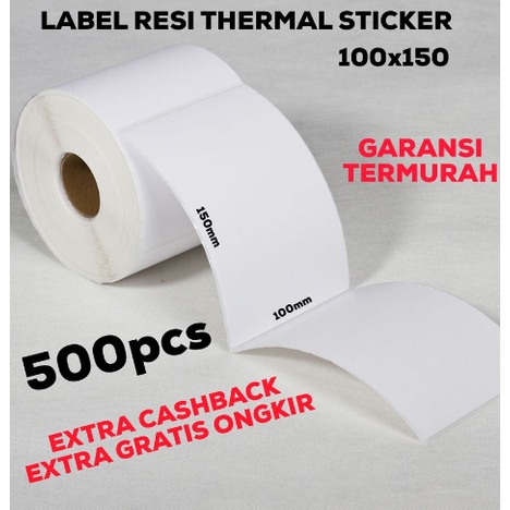 

Sticker Kertas Murah Isi 500 Pcs / Sticker Thermal Ukuran 100x150 mm