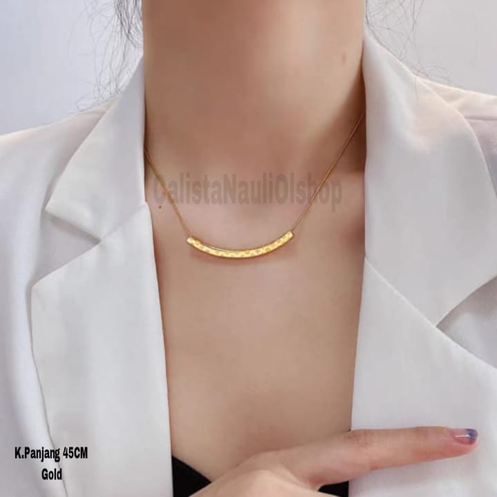Kalung Titanium Suling Bambu Korea Anti Karat Dan Anti Luntur