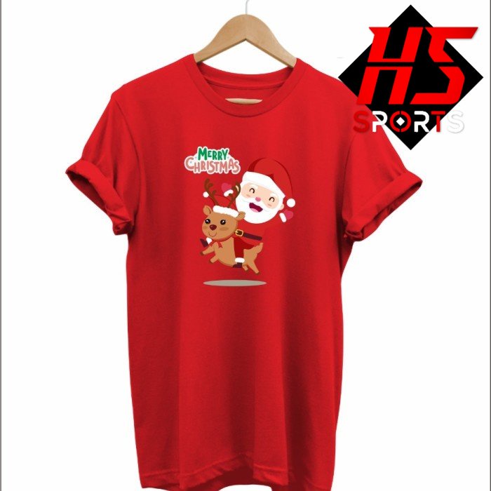 BAJU - KAOS NATAL SANTA REINDEER - BAJU CHRISTMAS SANTA RUSA LUCU 1