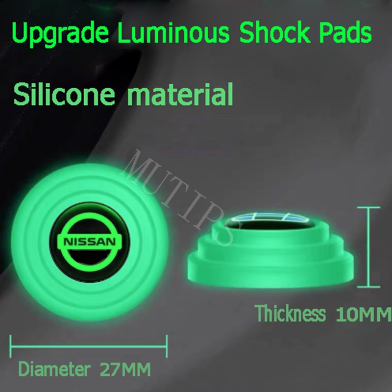 NISSAN Nissan4 /8 /12 /16Pcs Baru Luminous Type Car Door Trunk Anti Shock Tabrak Pad Silikon Stiker Mengurangi Kebisingan Penyangga Untuk Terrano Gtr Livina Maret Juke Skyline Serena Xtrail