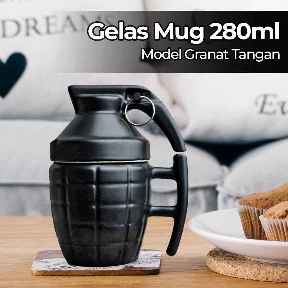 (BISA COD) FTIHSHP YOMDID Gelas Mug Model Granat Tangan 280ml - CBG-M-1069