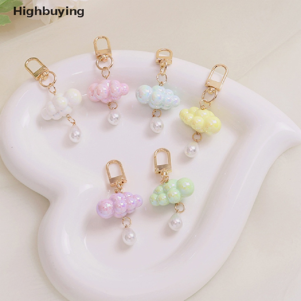 Hbid Tempat Kunci Awan Kreatif Gantungan Kunci Awan Akrilik Mini Hadiah Handbag Ornamen Multi-Warna Cloud Key Holder Glory