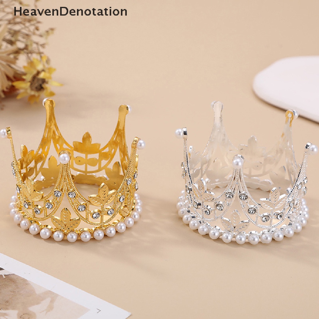 [HeavenDenotation] 1pc Mini Mahkota Putri Tiara Romantis Mutiara Garland Anak Hiasan Rambut Dekorasi Pernikahan Perhiasan Rambut HDV