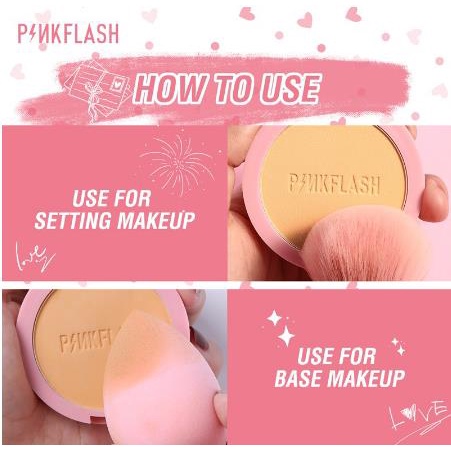 * NCC * Pinkflash Pressed Powder Long-lasting Matte Lightweight Oil Control Bedak Padat OhMySelf Pink Flash