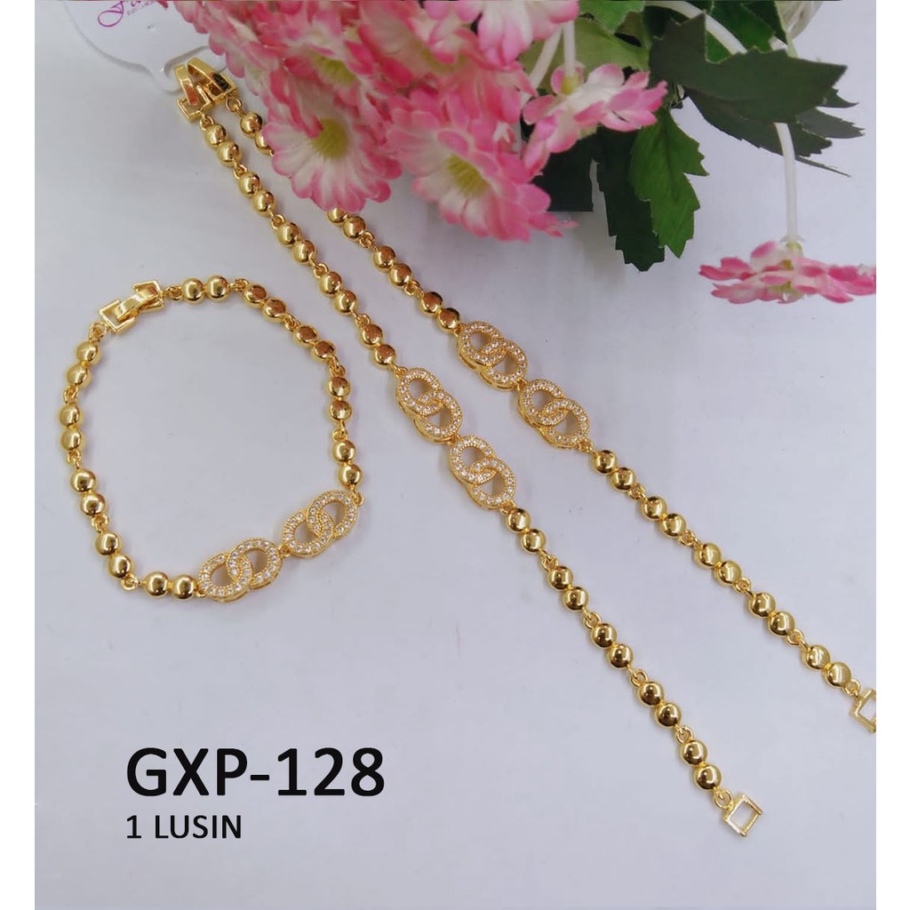 [1 LUSIN ISI 12] GELANG XP RANTAI EMAS GOLD BULAT BOLA DIAM TERMURAH / DUNIA GELANG TERBARU