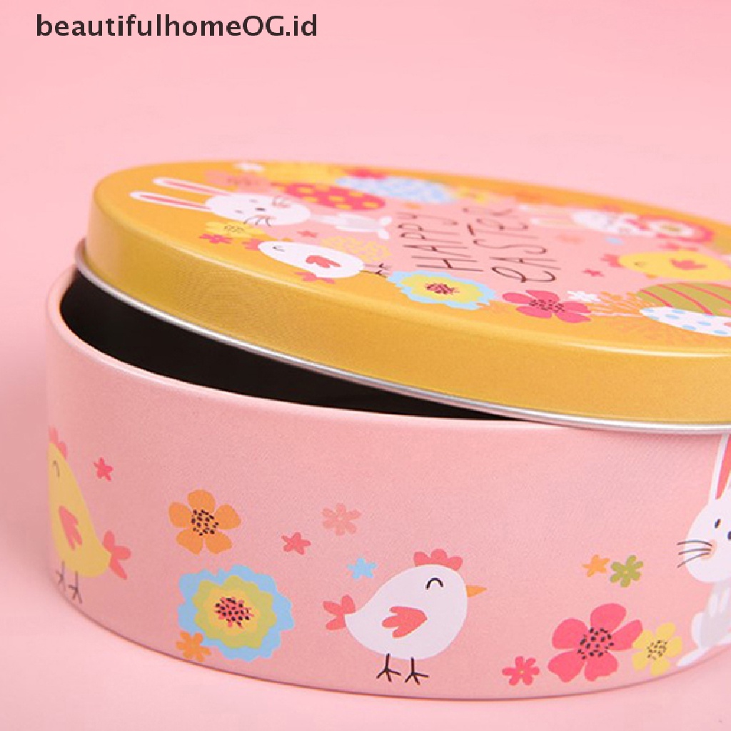 // Beautifulhomeog.id// Easter Box Candy Tin Kaleng Kotak Hadiah Cookie Storage Tinplatelids Telur Bunny Jar **