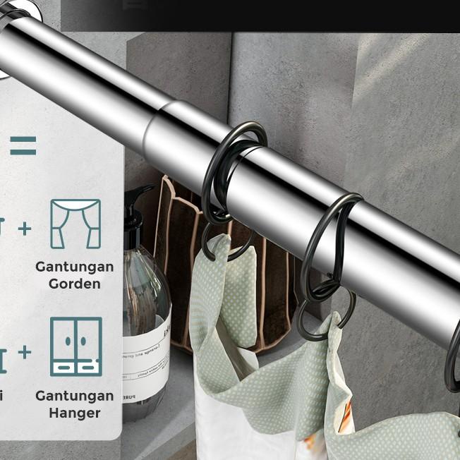 Ω Greenland Tiang Gorden Fleksibel Bahan Besi Gorden Rel Hordeng Pipa Batang Gorden Minimalis HRD108