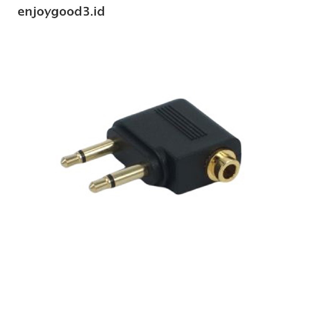 【 Rready Stock 】 Gold Plated 3.5mm Jack Audio Headphone Converter Adapter For Airline Airplane Travel Earphone Mono Audio Converter Travel Jack Plug （ ID ）