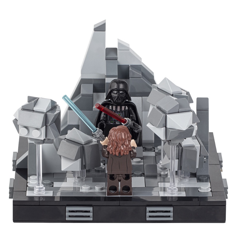 Moc Creative Series Obi-Wan VS Darth Vader Tatooine (Ada Minifigures) Rakitan Blok Bangunan Mainan Edukasi