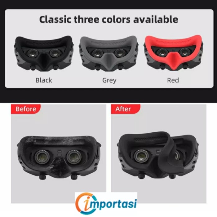 Silicone Eye Pad Cup Mask DJI GOGGLES 2 Face Plate Karet Mata AVATA - Hitam