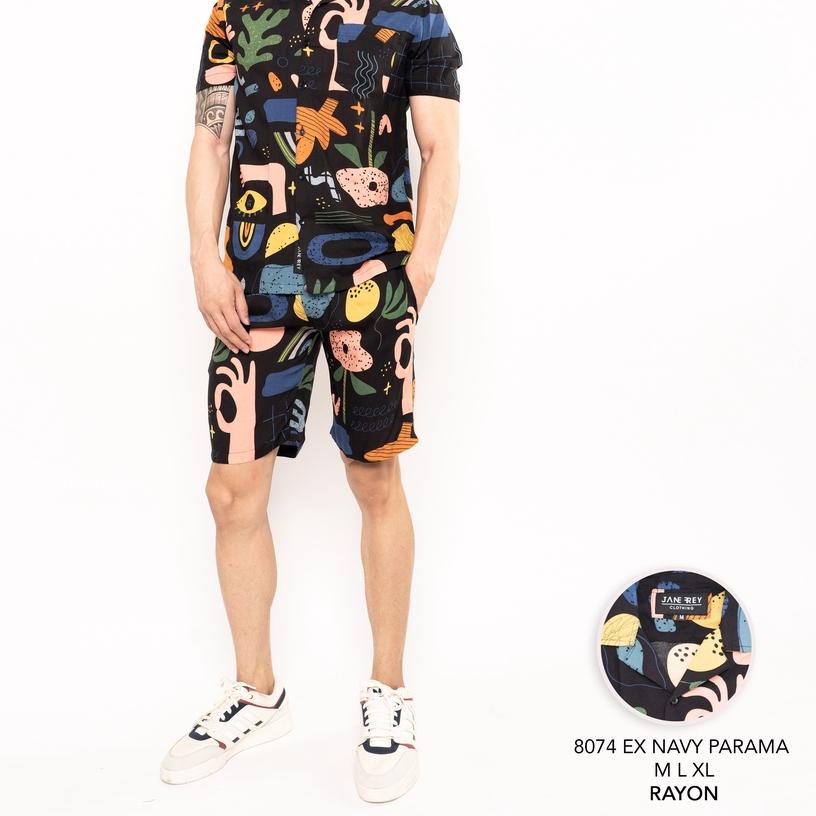 ➺ Jane Frey Clothing Setelan Piyama Pria | Freypv 8074 Reguler Fit Short Set M-XL Kemeja Set A ☁