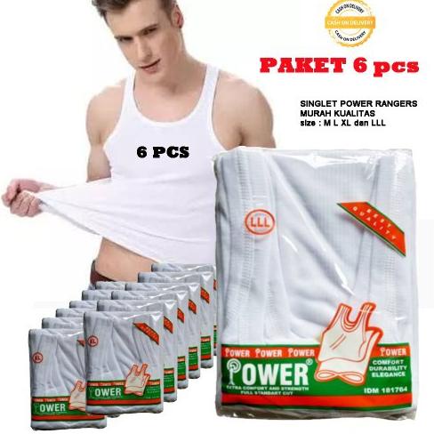 TREND Q92 [Paket 6pcs] Kaos Dalam Singlet Pria Putih Singlet slim Cowok Dewasa / Kaos Dalam slimfit 