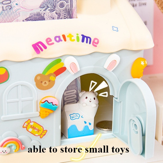 【COD】Celengan Anak Bentuk Rumah FREE Sticker Biasa Dan 3D Lucu Cute Tempat Penyimpanan Uang