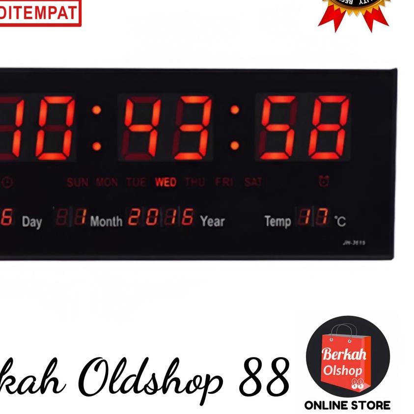 ☈ Berkah  88 - Jam Dinding Digital LED Meja LED Clock 3615 Merah ♣