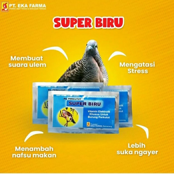 PIL JAMU PERKUTUT SUPER BIRU EKA FARMA JAMU BURUNG PERKUTUT GACOR SPRB