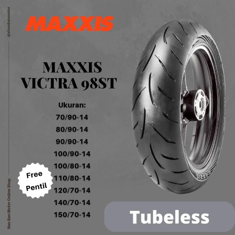 Ban Motor Maxxis Victra Ukuran 100/90-14, 100/80-14, 110/80-14 & 110/70-14