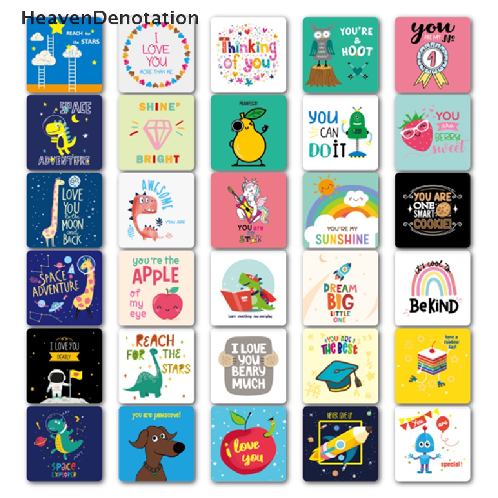 [HeavenDenotation] 60pcs Sekat Lunch Box Notes Untuk Anak Lucu Lunchbox Notes Untuk Tkt HDV